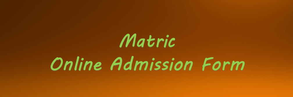 Matric online admission form spring autumn 2019 2020