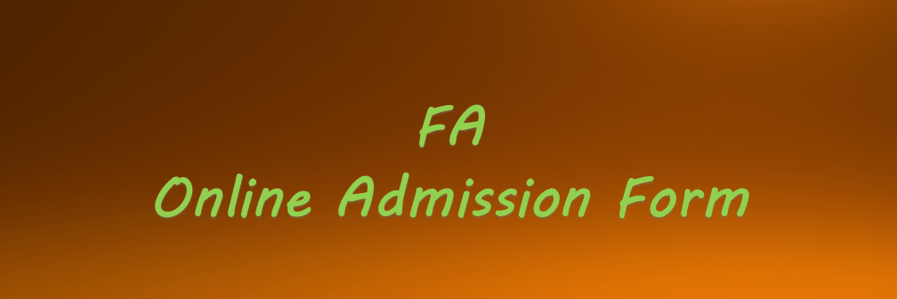 FA online admission form spring autumn 2019 2020