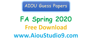 AIOU FA Guess papers Spring 2020