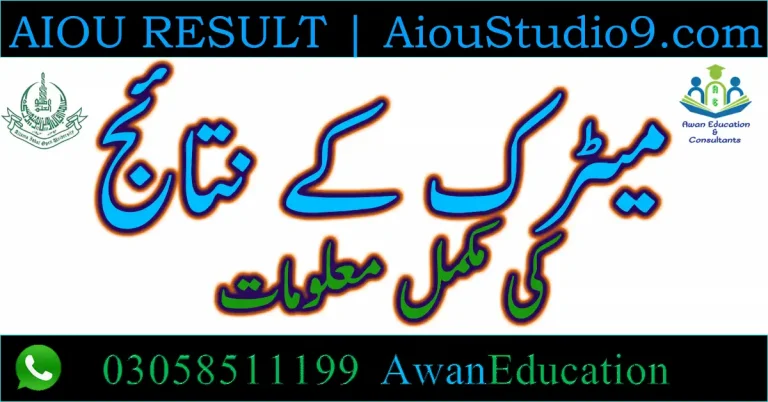 AIOU RESULT 2021 BY ROLL NUMBER | AIOU STUDIO 9