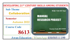 Developing 21st century skills among students - Collaboration - Manual research project 8613 autumn 2022